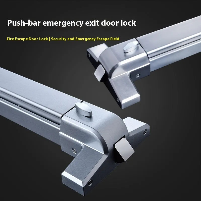 Stainless steel fire door push lock with external handle for 65cm wide doors