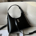 Genuine cowhide leather crossbody shoulder bag in dumpling shape with organised internal compartments