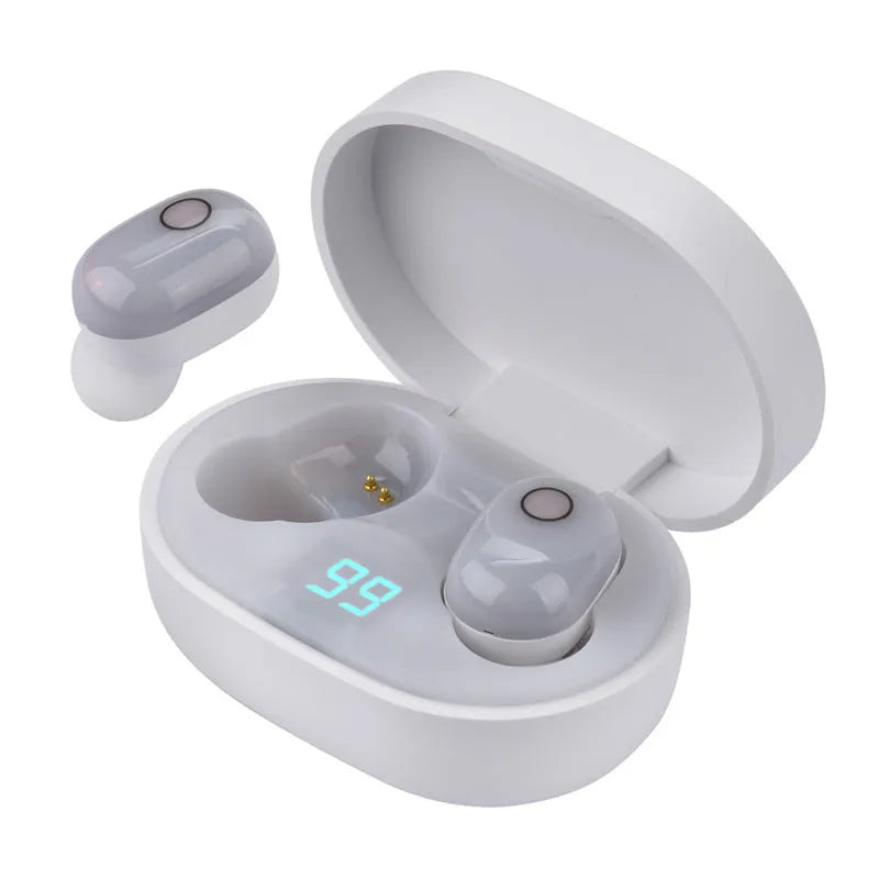 Wireless mini binaural headphones with charging case in black, Bluetooth 5.0, touch controls