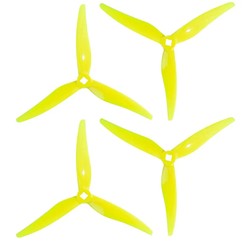Four PC propellers for toothpick frame, 129.4mm diameter, double hole T-mount, CW/CCW set