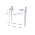 Double layer iron kitchen rack in black or white for hanging towels, chopping boards, and cloths without nails or drilling