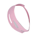 Pink or black elastic V-shaped face bandage for jawline contouring and facial support