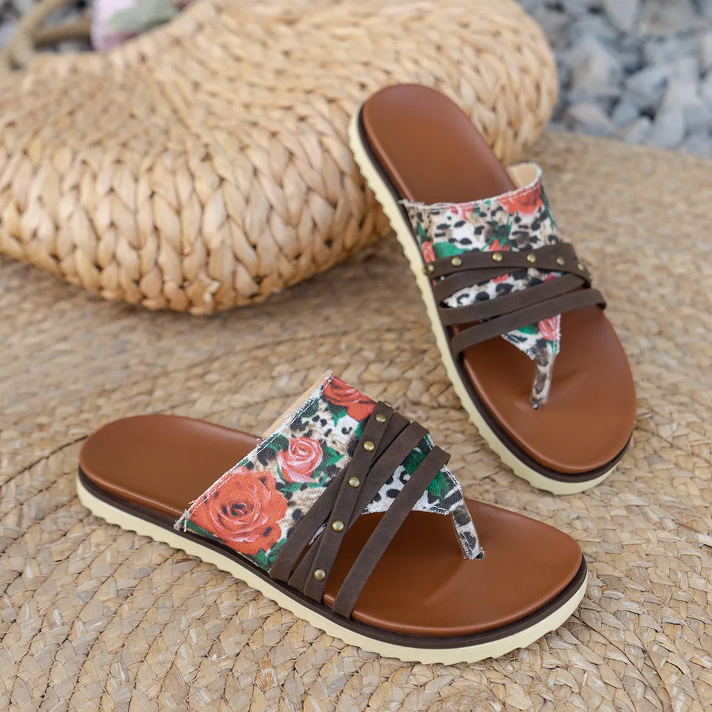 Plus size artificial PU flip-flops in candy colours with rubber sole for beach and casual wear