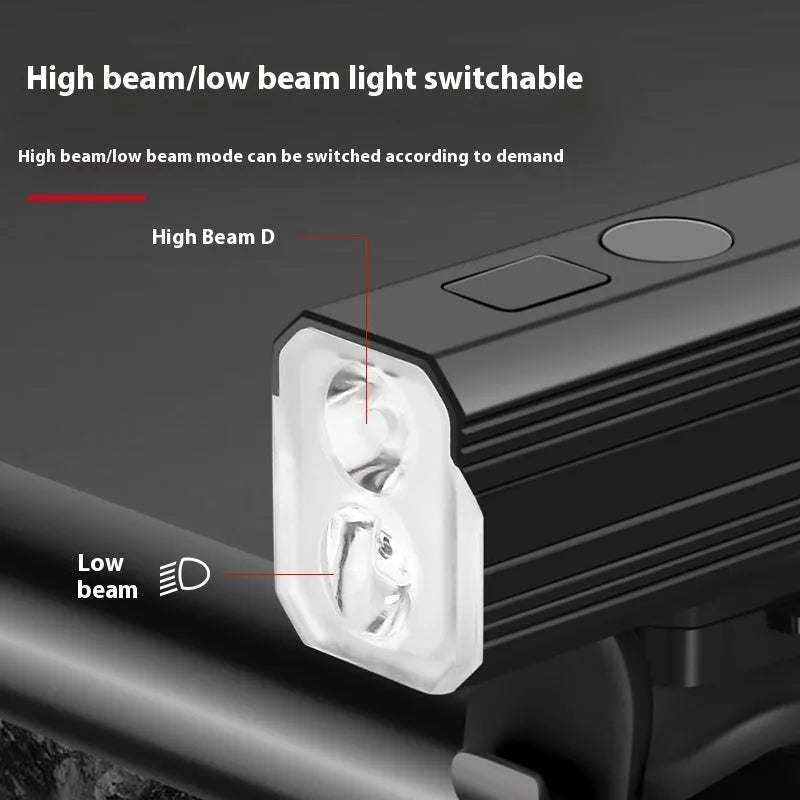 Mountain bike night riding lights with aluminium alloy body and silicone mounting bracket
