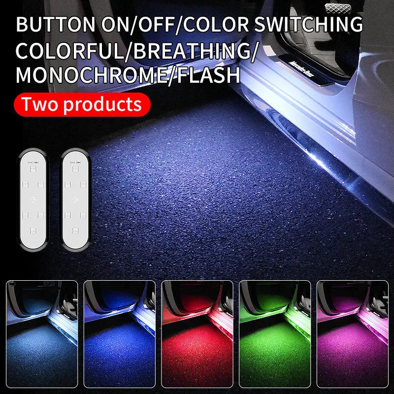 Universal car door warning light with LED anti-collision projection and ABS plastic housing