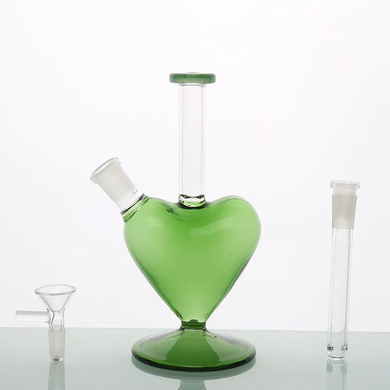 Modern geometric high borosilicate glass atomizer pendant ornament in green with accessories, polished finish
