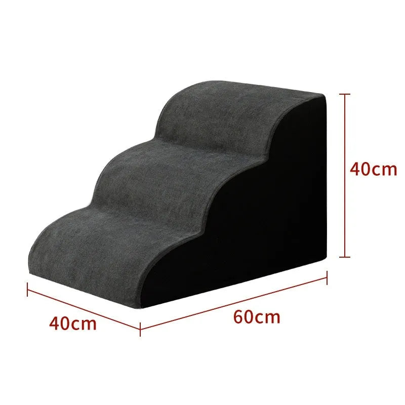 Wooden pet stairs with removable fabric cover in choice of colours and heights