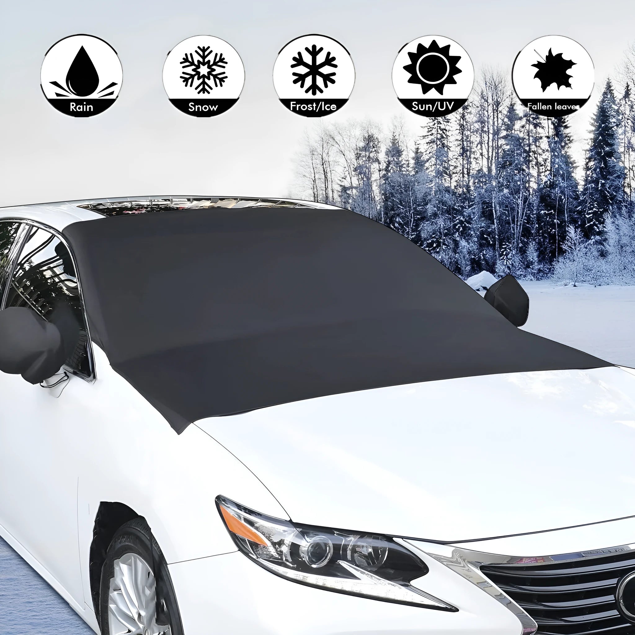 Black rubber Oxford car cover for vehicle protection with zipper bag packing