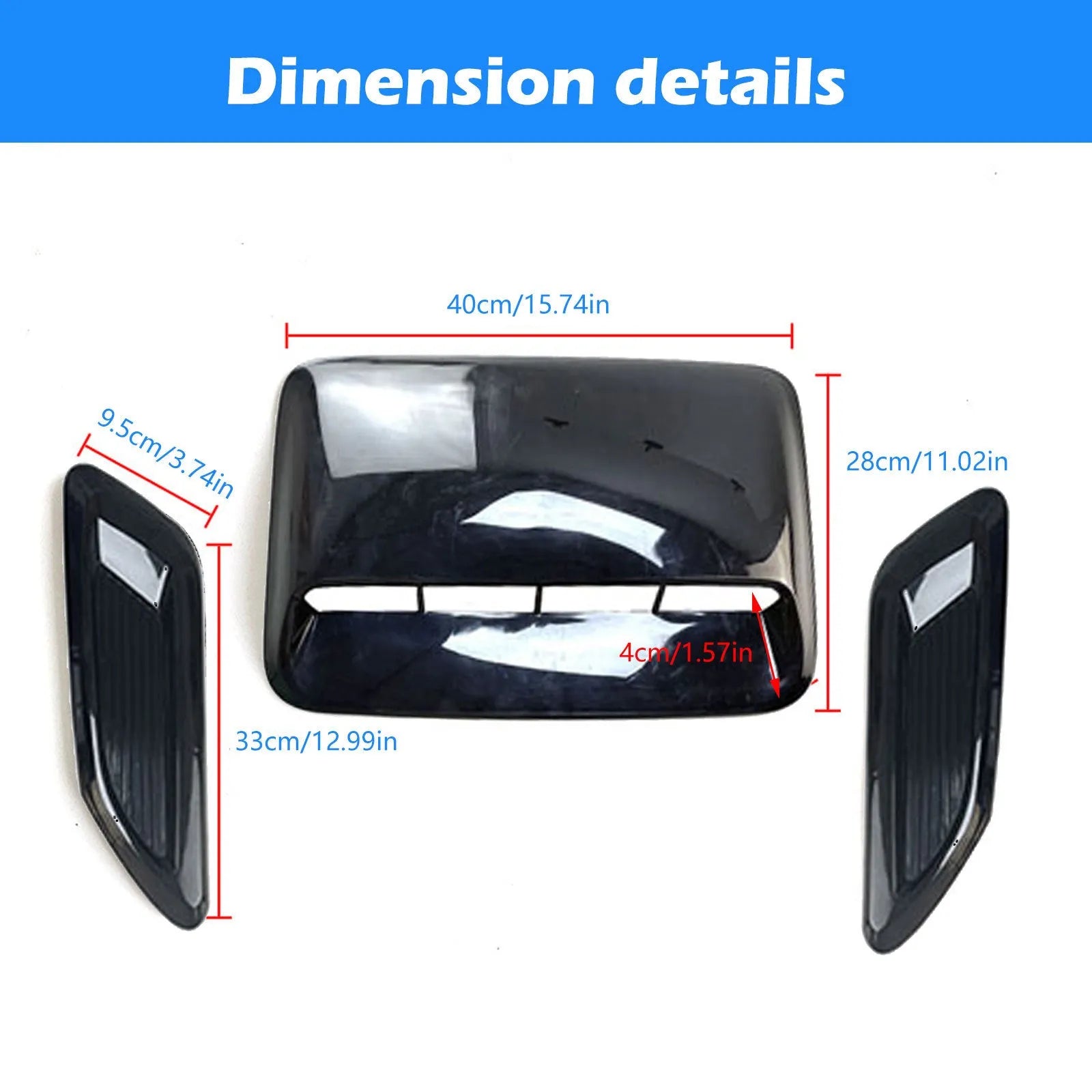 Car engine decorative cover and side air vent shroud kit in black or carbon fibre finish for Audi Volkswagen Mercedes BMW