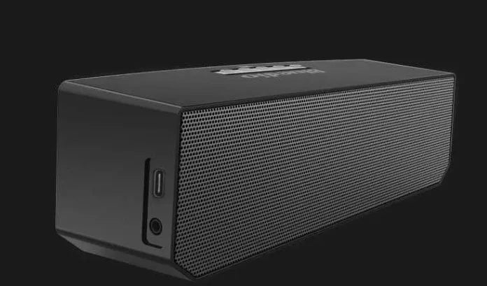 Black BS-6 cloud smart speaker showing compact design with Bluetooth connectivity.