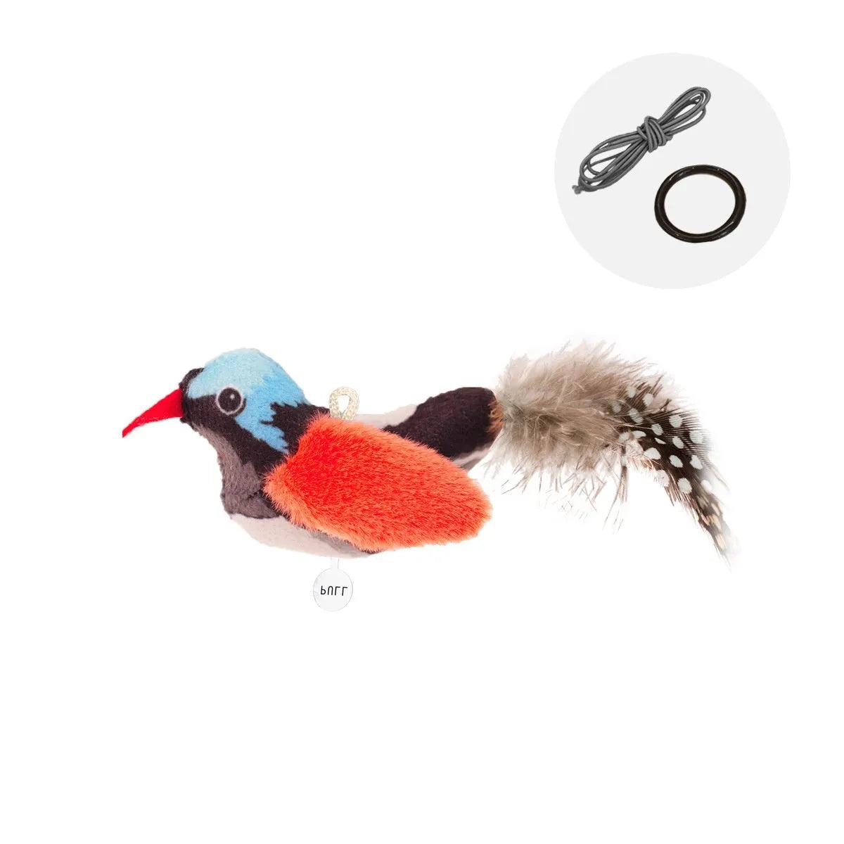 Bird simulation cat plush toy in blue kingfisher colour from 2024 summer collection