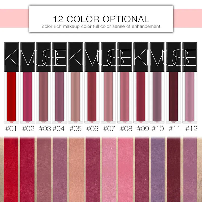 KIMUSE matte liquid lipstick tube with waterproof long lasting formula 5.7ml