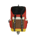 Oxford cloth student backpack in black, green, or red, showing handheld and shoulder straps.