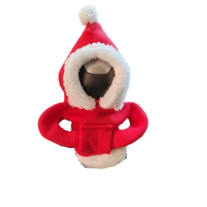 Cloth gear lever cover in hooded sweater design showing multiple style options