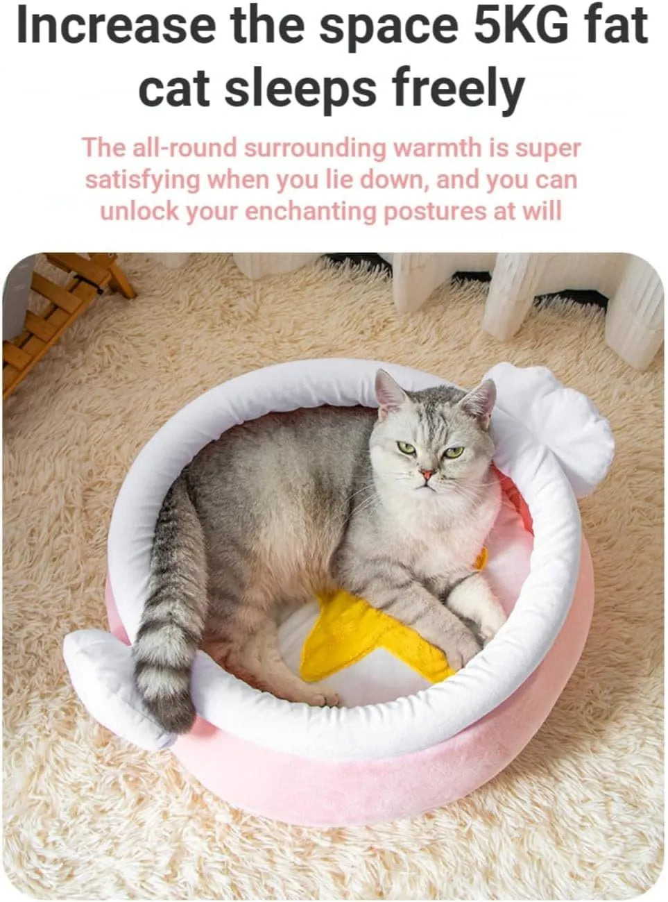 Honey pot magic shape cat sofa bed in pink or yellow with removable pad for small cats and dogs