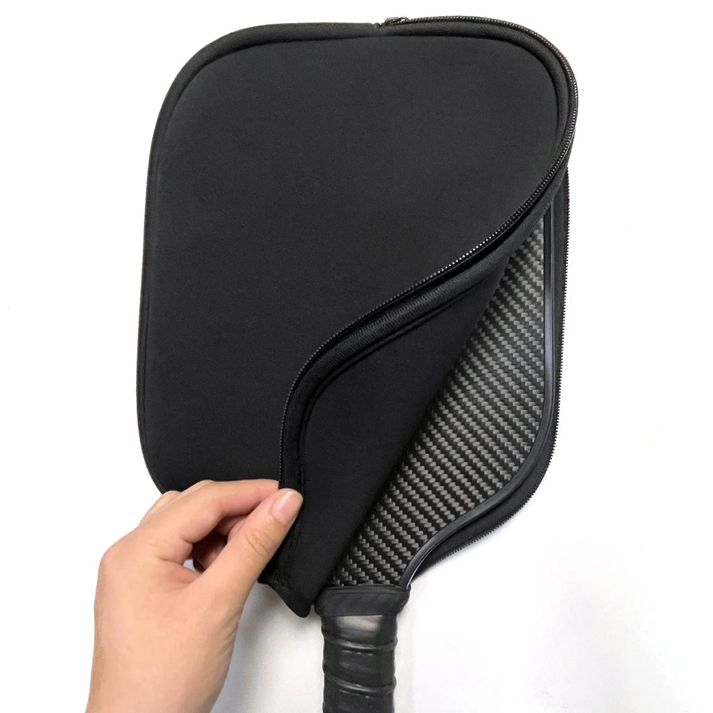 Black neoprene protective sleeve for table tennis rackets and fitness equipment