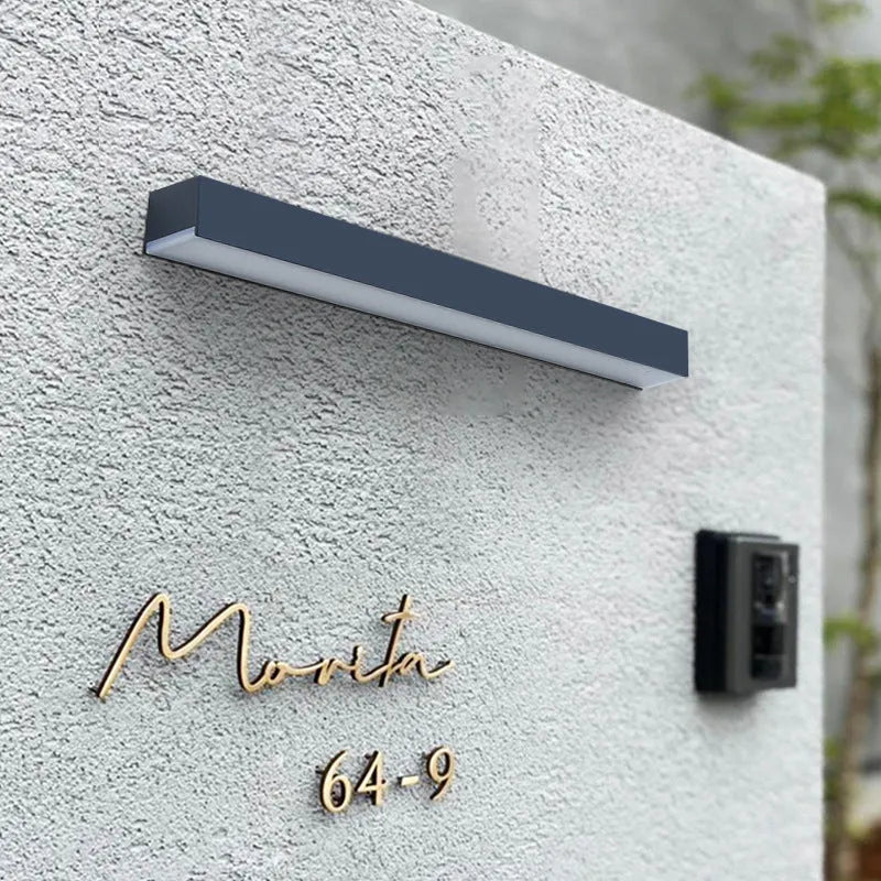 Black ABS plastic solar wall lamp for outdoor garden and pathway lighting