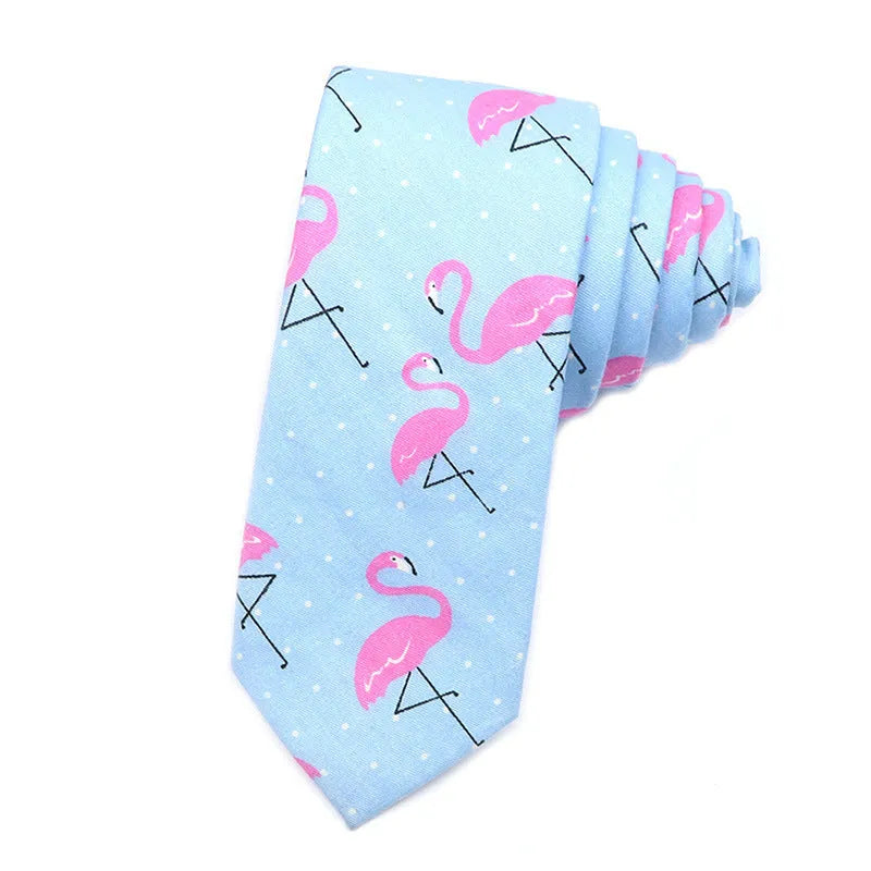 Narrow Korean-style cotton bow tie with printed cartoon pattern in burgundy colour