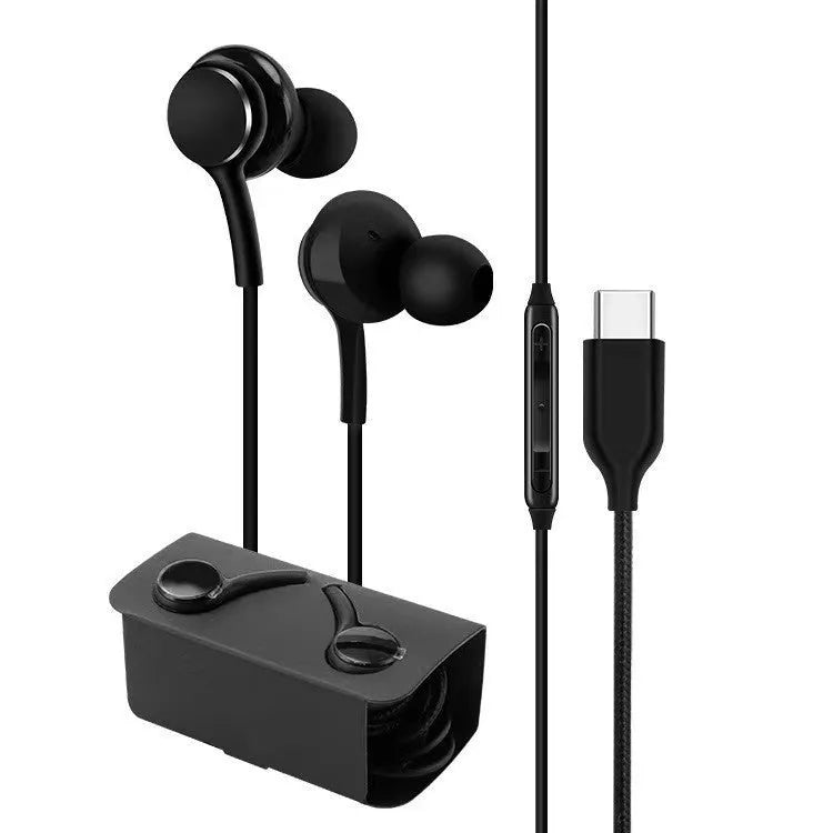 Decoding Digital extra bass wired earbuds with 3.5mm jack for Samsung Note10 S10 S8, simple plastic design, 1.2m cord