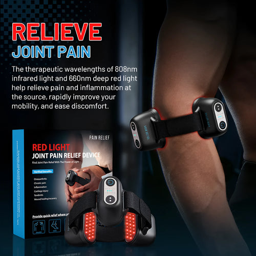 Black adjustable strap physiotherapy instrument with three gear settings for joint and muscle therapy