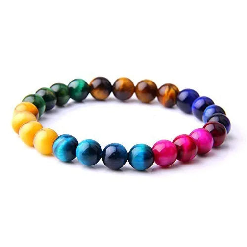 Handmade alloy volcano white turquoise natural stone bracelet with obsidian, lava, and tiger eye beads