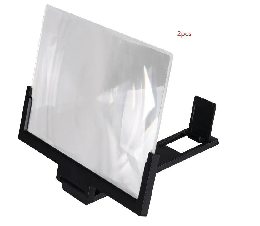 Black and white acrylic mobile phone stand with transparent screen support