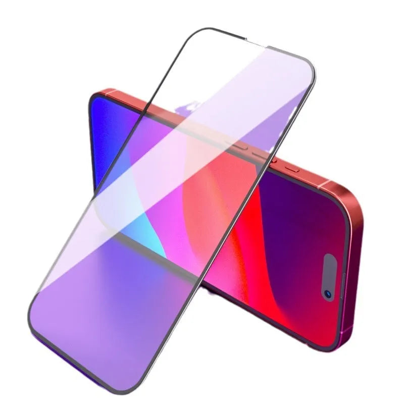 Anti-peep tempered glass film for iPhone 15 series with black silk screen edge