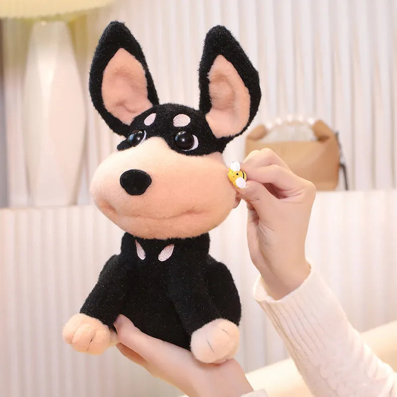 Electric puppy bee singing wagging tail plush toy 25cm bee dog head swing USB rechargeable