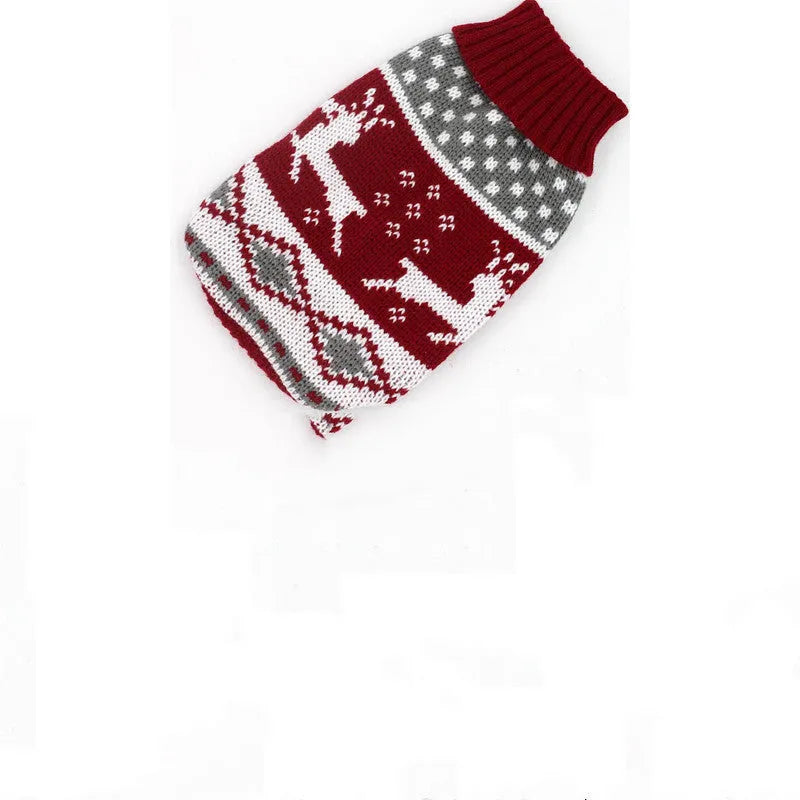 Wool dog sweater for small dogs corgi in red stripes colour available in sizes XS to XL