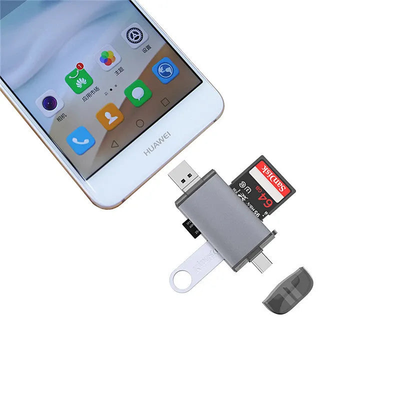 Grwibeou T-933 6-in-1 upgraded OTG card reader for computer and mobile phone