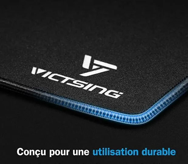 Black rough grain textured gaming mouse pad with 5mm thick rubber base measuring 270mm by 220mm