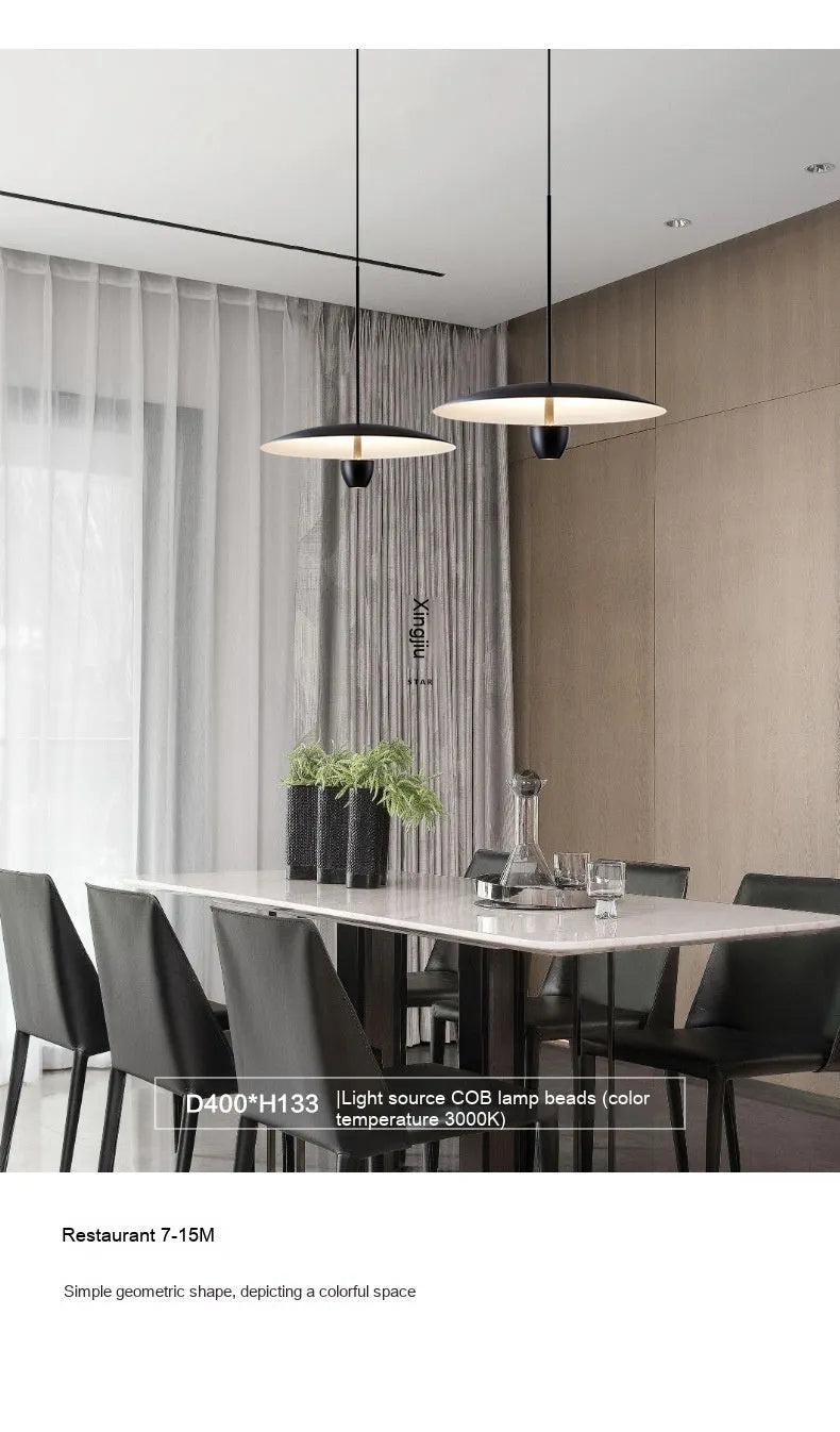 Black modern minimalist chandelier with 400mm design and warm lighting