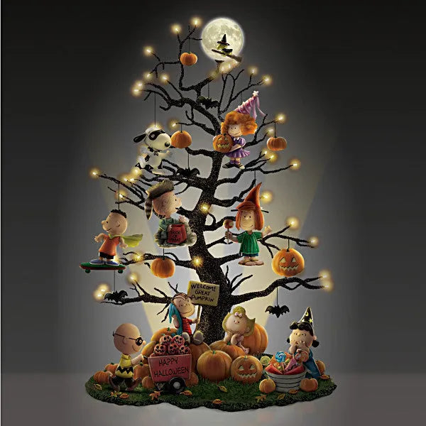 Resin Halloween pumpkin or Christmas tree ornament, 10x10x15cm, standing body glow, plain pattern
