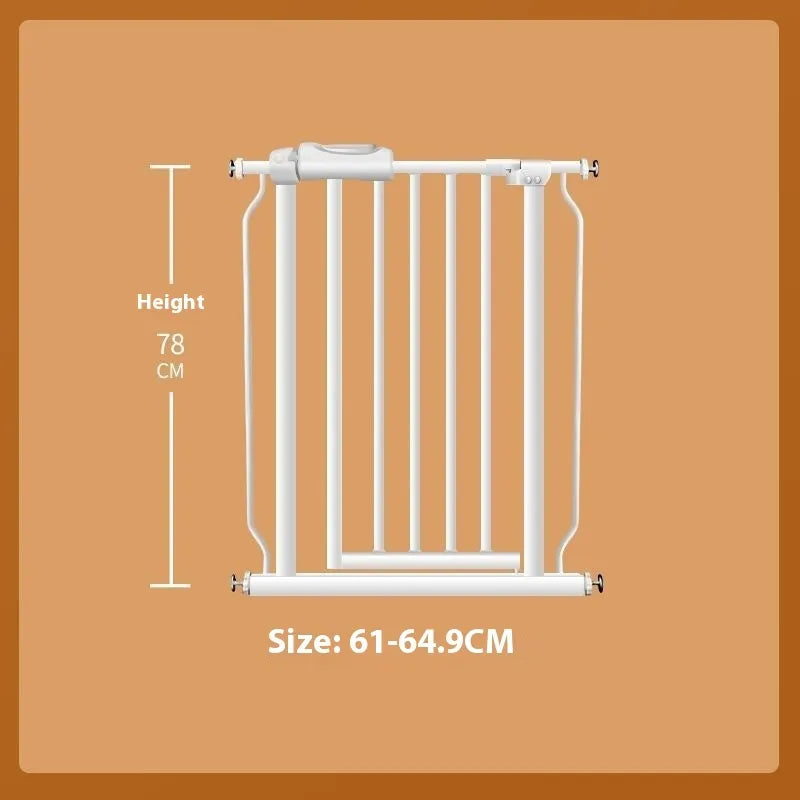 Baby safety gate plastic barrier 78cm high adjustable width 61-85.9cm white model for stairs