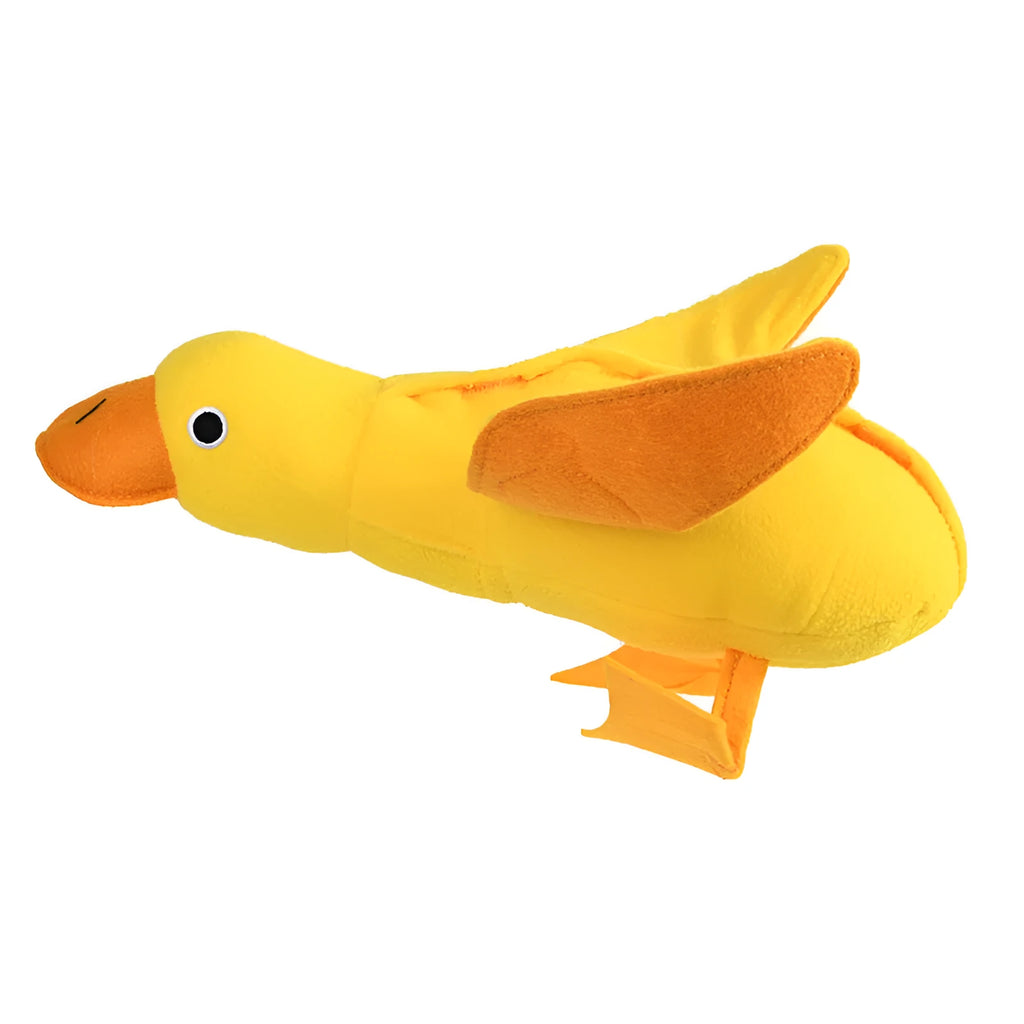 Yellow teddy toy with duck doll sound feature for dog training and chewing