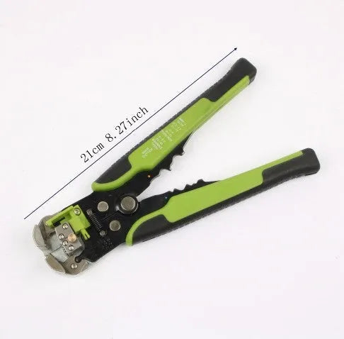 Yellow automatic 3-in-1 wire stripper crimper cutter tool for electrical work on 4-24 AWG wire