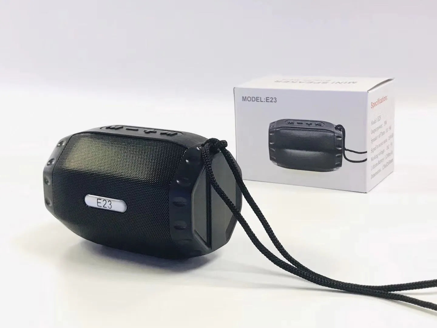 Compact USB Bluetooth wireless speaker in black, blue, pink, or purple colour options.