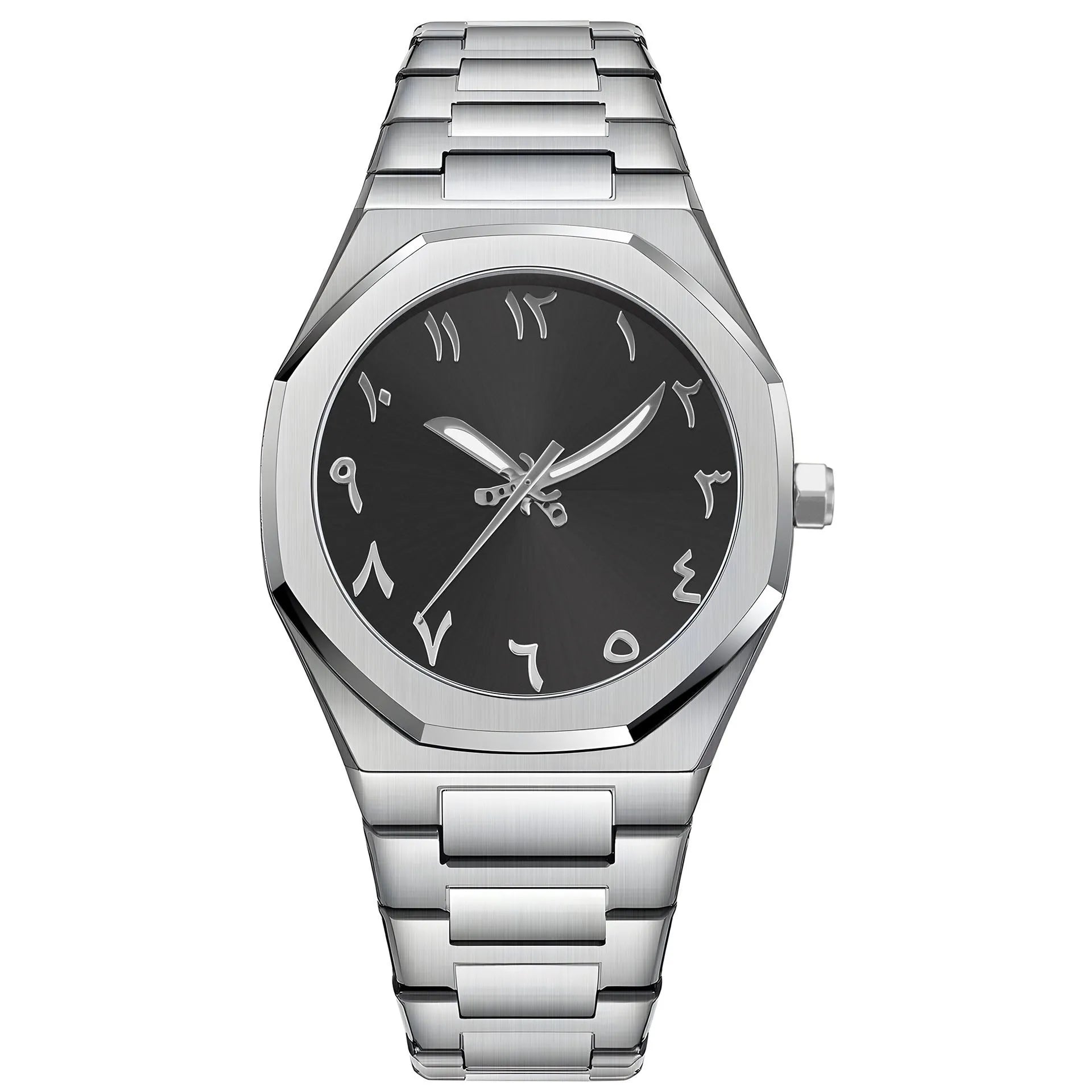 Men's business casual watch with steel belt and quartz movement in 10mm thickness