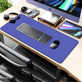 15W fast wireless charging mouse pad desk mat in solid colour with PU leather surface and USB cable