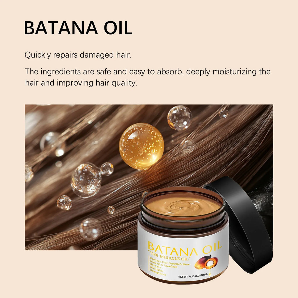 Batana Hair Mask 120ml tub with herbal formula for frizzy hair improvement