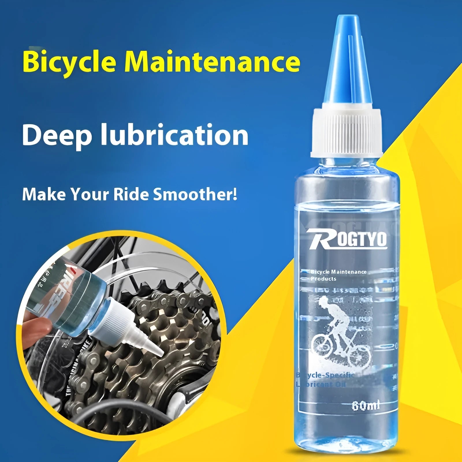 60ml bottle of bicycle chain lubrication oil for mountain bike maintenance