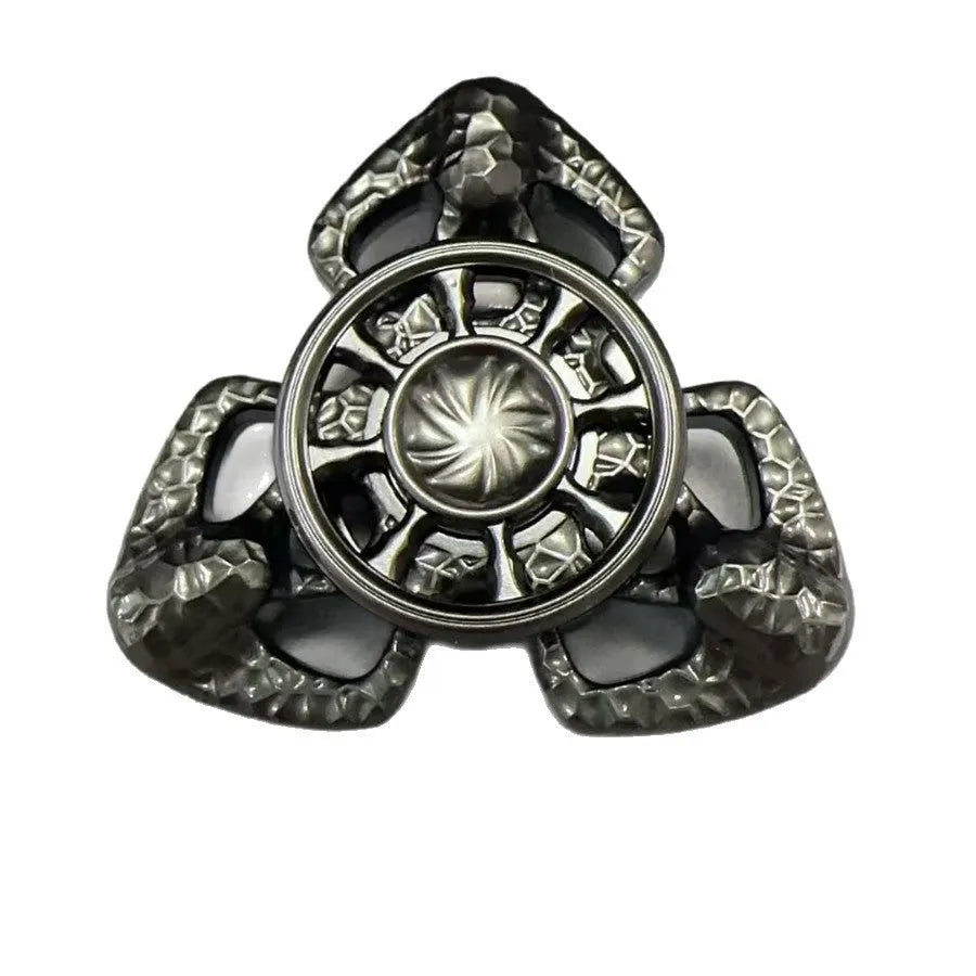 Flame butterfly design alloy rotating gyro toy for fingertip pressure reduction in space-like gray or colourful finish