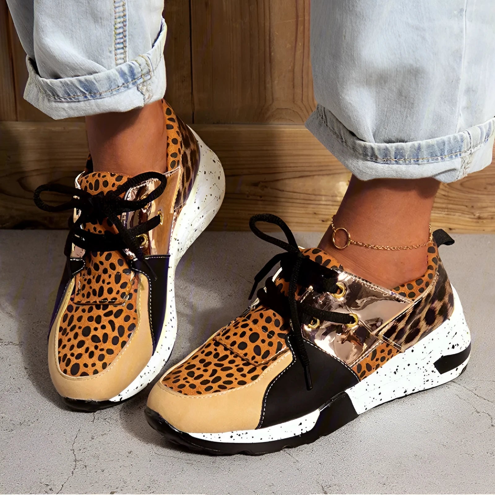 Women's casual suede sneakers with a wedge heel in various colour options