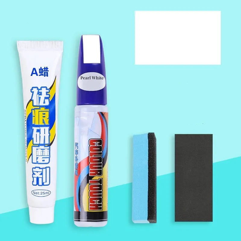 Automotive paint repair pen scratch repair fluid 4-piece kit with touch-up paint pen and accessories