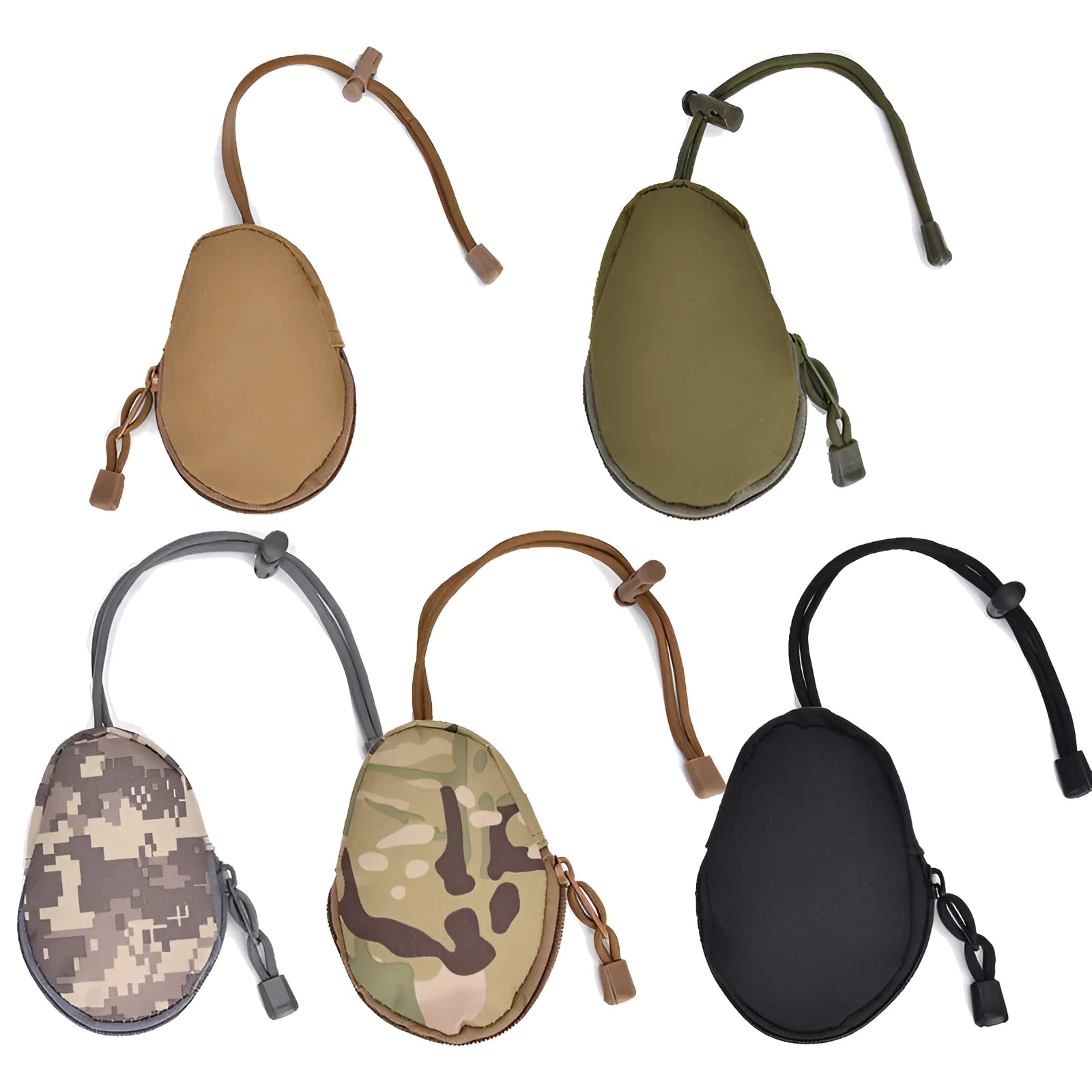 Black Oxford cloth outdoor key bag with telescopic rope and zipper, shown at 13cm by 8cm size.