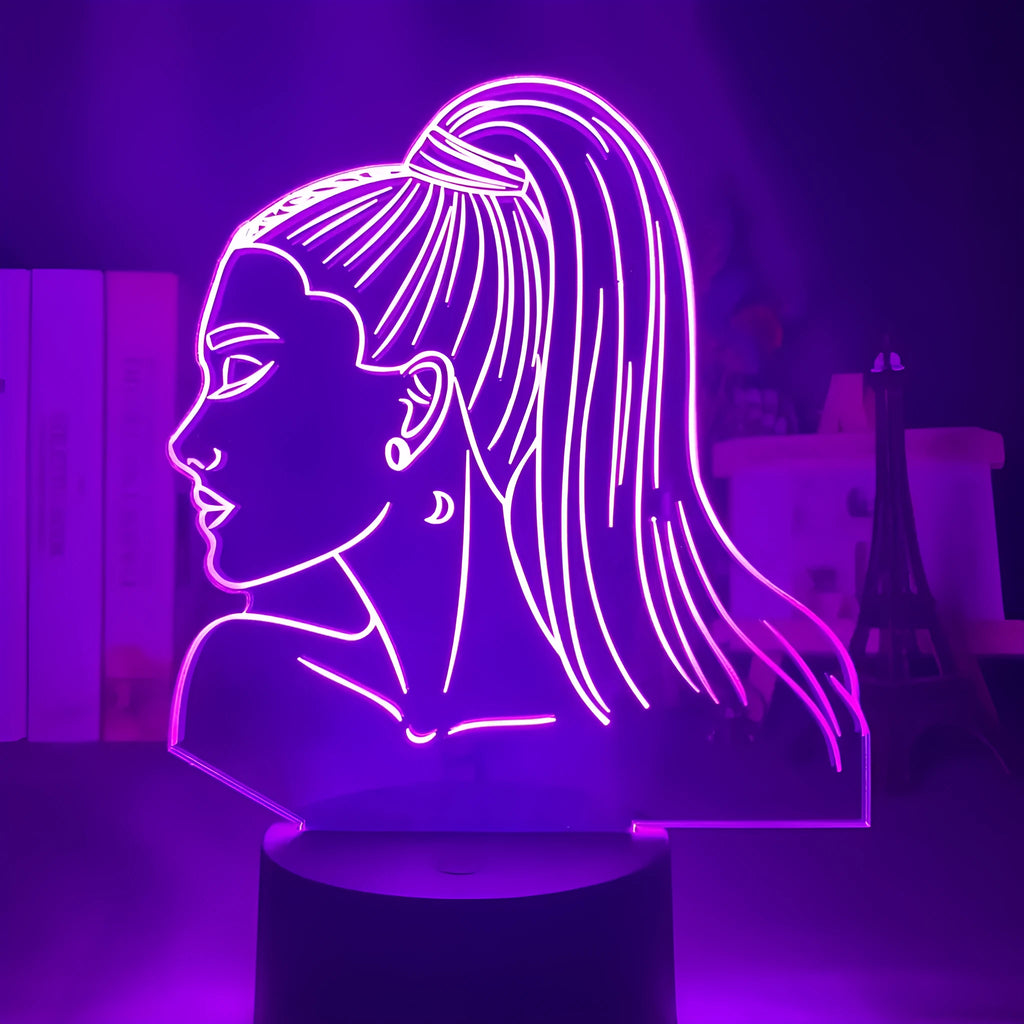 Acrylic 3D night light with European style design and LED illumination on a black base.