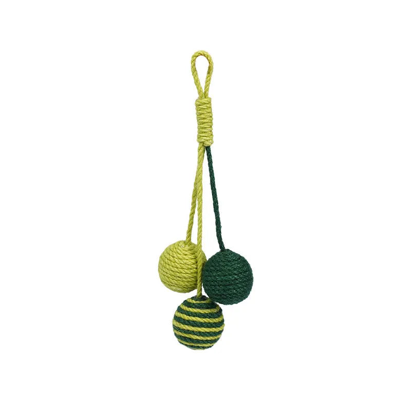 Cat teaser stick with bite-resistant catnip ball measuring 255mm long