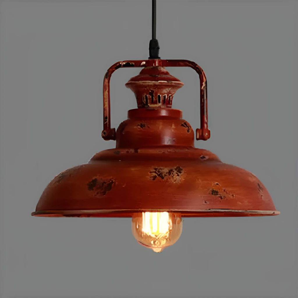 Personalised single-head iron pot cover chandelier in pastoral style for coffee restaurant dining room