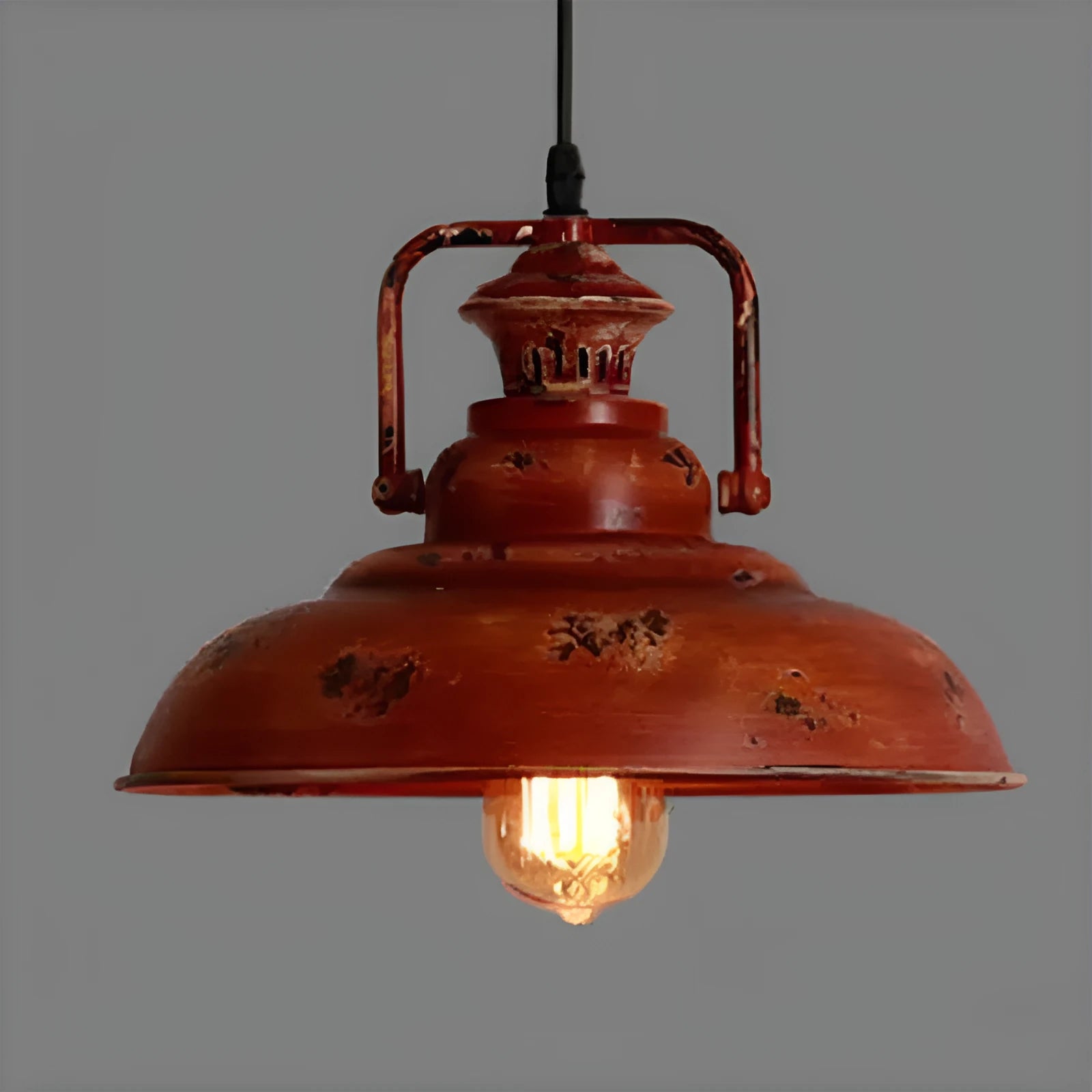 Personalised single-head iron pot cover chandelier in pastoral style for coffee restaurant dining room