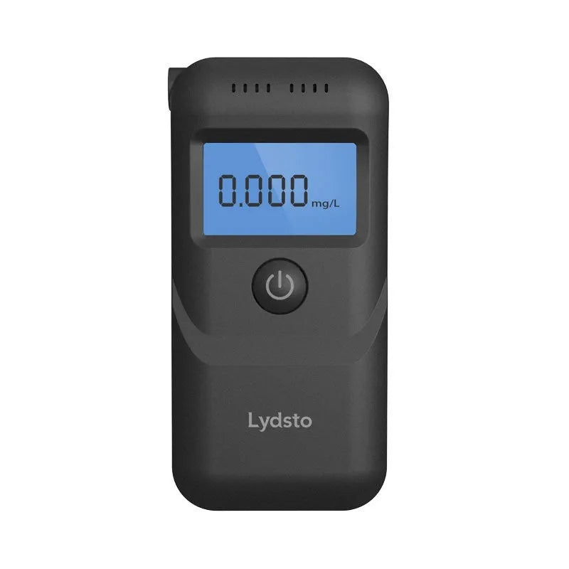 Black household alcohol breathalyser tester for personal drinking level monitoring